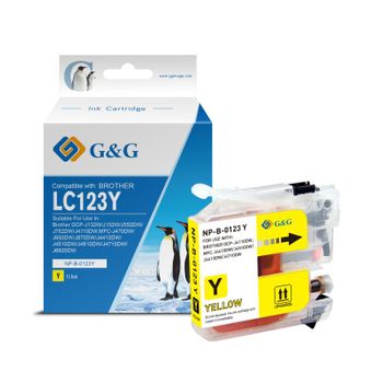 G&g Brother Lc123xl/lc121xl Amarillo Cartucho De Tinta Generico - Reemplaza Lc123y/lc121y