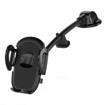 Soporte Coche Smartphone Wiwu Potente Ventosa Flexible Rotación 360° Negro