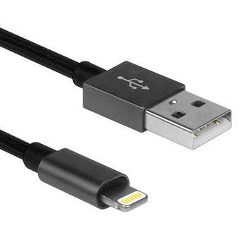 A-bst Cable 1m Usb Tipo A Lightning 8p Carga+datos Certificado Mfi Negro Compatible Con Iphone 13 12 11