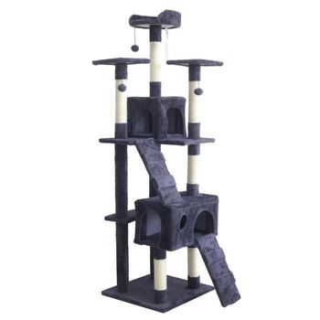 Árbol Para Gatos Billy 170 Cm - Poste Rascador + 2 Cabinas - Gris