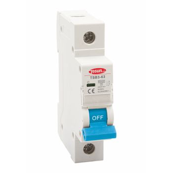 Interruptor Magnetotérmico Unipolar Tosun De 10a Con 1 Módulo 6ka