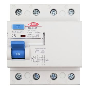 Interruptor Diferencial Trifásico 30ma 6ka 3p+n Tipo Ac 63a