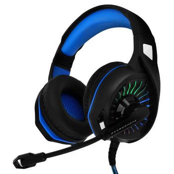 Cascos Gamer Jack 3,5mm Micrófono Regulable Luz Rgb Gm6020 Linq Negro