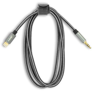 Cable De Sonido De Calidad Lightning A Jack 3,5mm Macho Trenzado 1,5m Linq Gris