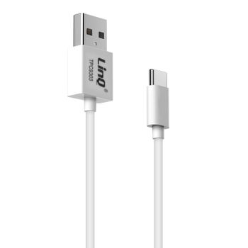 Cable Usb A Usb Tipo C Carga Y Sincronización Fast Charging 5a 3m Linq Blanco