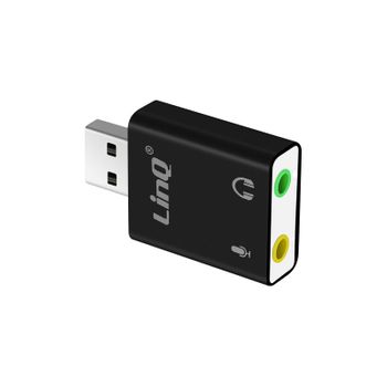 Tarjeta Sonido Externa Usb 2.0/jack 3,5 Audio Micrófono Surround 7.1 Linq Negro