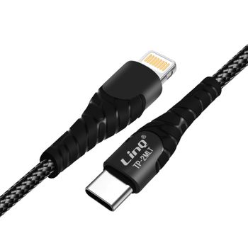 Cable Usb-c A Lightning Power Delivery 3.0 5a / 20w Longitud 2m Linq - Negro