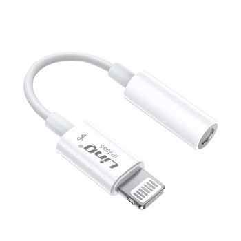 Adaptador Lightning Macho A Jack 3.5mm Hembra Conexión Bluetooth Linq Blanco