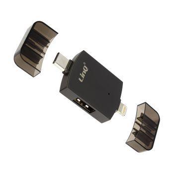 Adaptador Otg 2en1 Usb-c Y Lightning A Usb 3.0 Y Usb 2.0 Hembras Linq