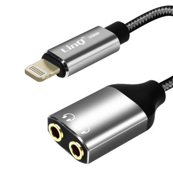 Adaptador Audio Lightning A Doble Jack 3.5mm Hembra Cascos Linq