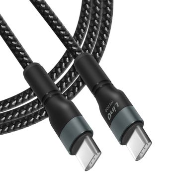 Cable Usb-c A Usb-c Power Delivery 60w Carga Rápida Longitud 2m Linq Noir