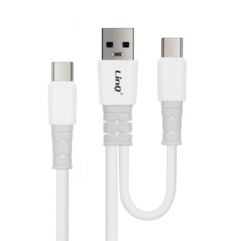 Cable Usb / Usb-c A Usb-c 60w Carga Y Sincro Longitud 1,2m Linq Blanc