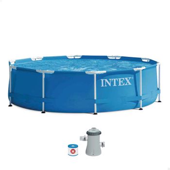 Piscina Redonda Metal Frame Intex 305x76 Cm 4485 Litros + Depuradora