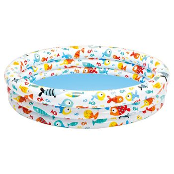 Piscina Hinchable Intex 3 Aros Peces 132x28 Cm - 248 L/agua