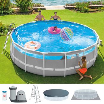 Piscina Desmontable Intex, Ø488x122 Cm, Con Depuradora Cartucho, 5.678 Litros/hora, Filtro Cartucho Tipo A, Piscina Crearview Prism Frame, 19.156 Litros, Piscina Para 6 Personas