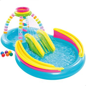 Piscina Hinchable Infantil Intex Centro De Juegos Con Arco Iris Y Tobogán