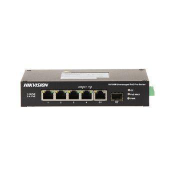 Conmutador Poe No Gestionable De 4 Puertos - Gigabit 10/1000 Mbps - Hikvision