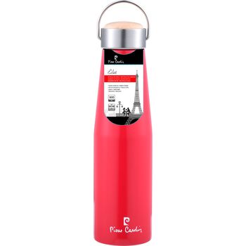 Botella De Agua 800ml Pierre Cardin Eclat De Acero Inoxidable En Color Rojo