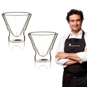 Copas Vidrio Borosilicato Masterpro Set 2 Copas Coctel 230ml Mixology Alta Resistencia