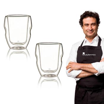 Vasos Borosilicato Masterpro Set 2 Vasos Bajos 380ml Mixology Alta Resistencia