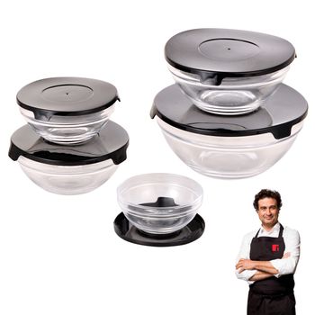 edihome, Tupper Cristal, 14 Piezas (7 recipientes + 7 tapas