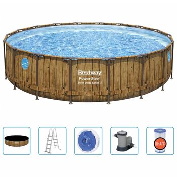 Conjunto De Piscina Power Steel 549x122 Cm Bestway