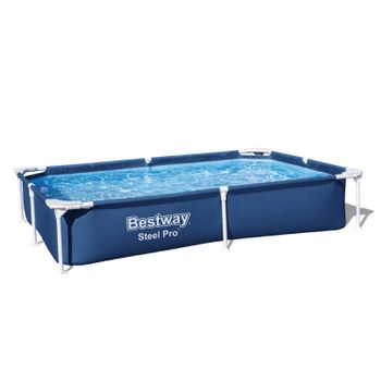 Piscina Desmontable Rectangular Bestway Steel Pro 221x150x43 Cm Capacidad Para 1.200 Litros Color Azul