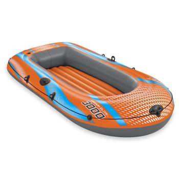 Barca Hinchable Para 2 Adultos Y 1 Niño Bestway Kondor Elite 3000 Raft 246x122x45 Cm Con Asas Y Suelo Hinchable