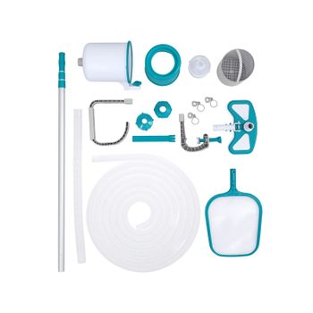 Kit De Mantenimiento Para Piscinas Bestway Deluxe Aquaclean Con Pértiga, Limpiafondos, Recogehojas Y Manguera De Aspiración