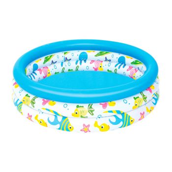 Piscina Hinchable Redonda Pequeña Con Peces Para + 3 Años De Ø 102x25 Cm