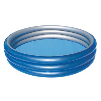 Piscina Hinchable Redonda Mediana Para + 6 Años Azul Y Plata De Ø 170x67 Cm