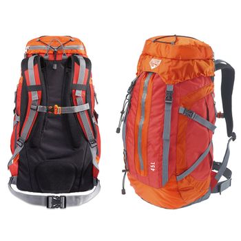 Mochila De Montaña Naranja De 45 Litros De Poliéster