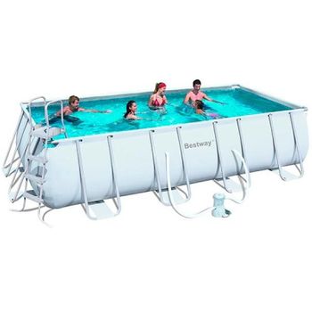 Piscina Power Steel Rectangular Bestway 732 X 366 X 132cm Con Depuradora