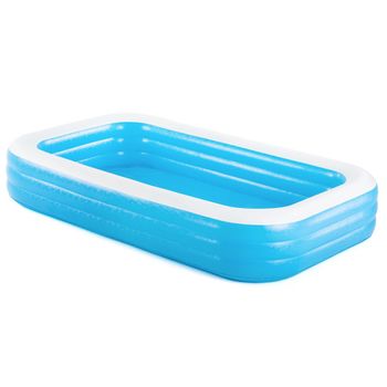 Piscina Hinchable Rectangular Grande Para + 6 Años Azul De 305x183x56 Cm