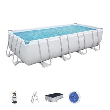 Piscina Desmontable Tubular Bestway Power Steel 488x244x122 Cm Depuradora De Arena De 3.028 L/h