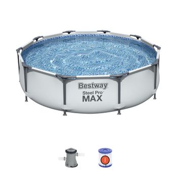 Piscina Desmontable Tubular Bestway Steel Pro Max 305x76 Cm Con Depuradora Cartucho 1.249 L/h