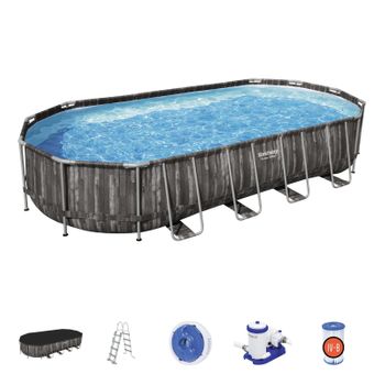 Piscina Desmontable Tubular Oval Bestway Power Steel con Depuradora  549x274x122 cm — PoolFunStore