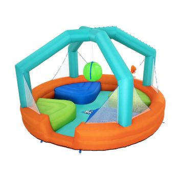 Piscina Hinchable Bestway Dodge & Drench Water Park 450x450x268 Cm Con Juego De Pelota Suspendida Y Plataformas