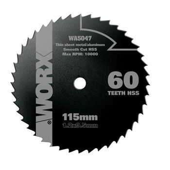 Disco De Corte De Acero Rápido Hss 115mm Para Worxsaw Xl - Worx