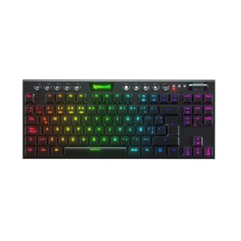 Redragon - Horus Teclado Mecánico Tkl Gaming Inalámbrico Rgb - Switch Rojo - Español - Negro