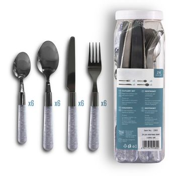 Set De Cubiertos De Acero Inoxidable Con Estuche Para Llevar - Nordic Denim  con Ofertas en Carrefour