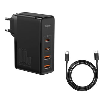 Baseus Gan2 Pro Cargador Rápido 100w 2c+2usb-a Negro