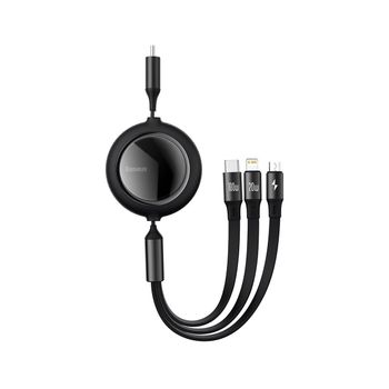 Cable Datos Baseus Usb-c 3in1 Micro Usb / Usb-c / Lightning 1.2m Negro