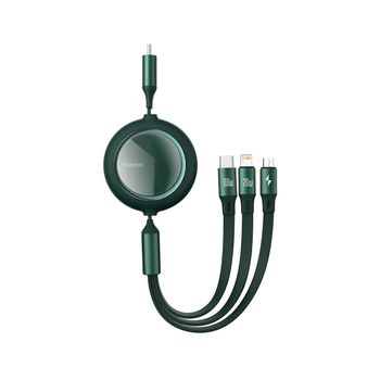 Cable Datos Baseus Usb-c 3in1 Micro Usb / Usb-c / Lightning 1.2m Verde