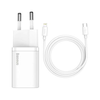 Cargador Usb-c Baseus Super Si 1c 20w - Lightning 1m Blanco