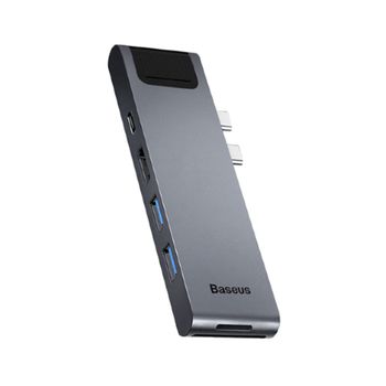 Hub Baseus 7 Em 1 Para Macbook Pro Hdmi/usb/usb-c/sd/microsd/rj45 Gris