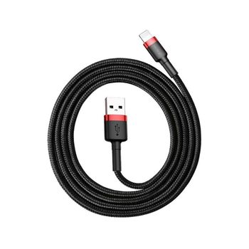 Cable Datos Lightning Baseus Cafule 2a 3m Negro/rojo