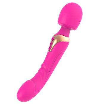 Vibrador De Silicona De Doble Motor Varita De Gran Tamaño Masajeador De Punto G Juguete Sexual (rosa)