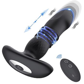 Vibrador Telescópico Remoto Inalámbrico Para Hombres Y Mujeres (negro)