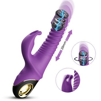 Vibrador De Conejo, Rotación Telescópica Automática De 360 °, Juguete Sexual Masturbador Para Mujeres (púrpura)